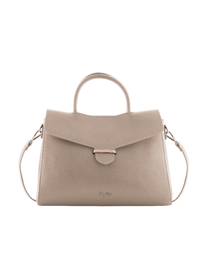 فوسكا كرشنطة كتف ووس نسائية Foska لون رمادي، شنطةكلاسيكية جلد عصري، مثالية للإطلالة اليومية يد - Image 2