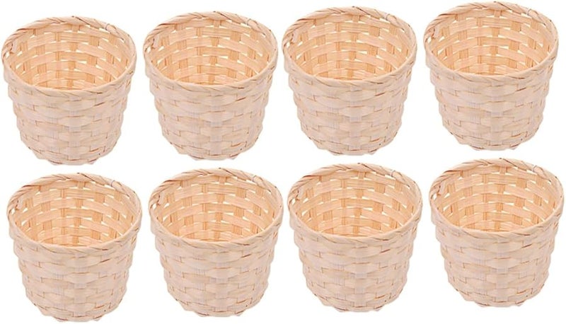 Tehaux Handmade Woven Storage Basket Set Of 8 Desktop Organizer For Home And Office - Image 2