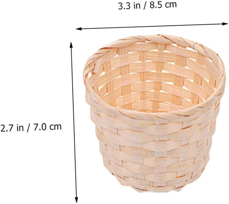 Tehaux Handmade Woven Storage Basket Set Of 8 Desktop Organizer For Home And Office - Image 4