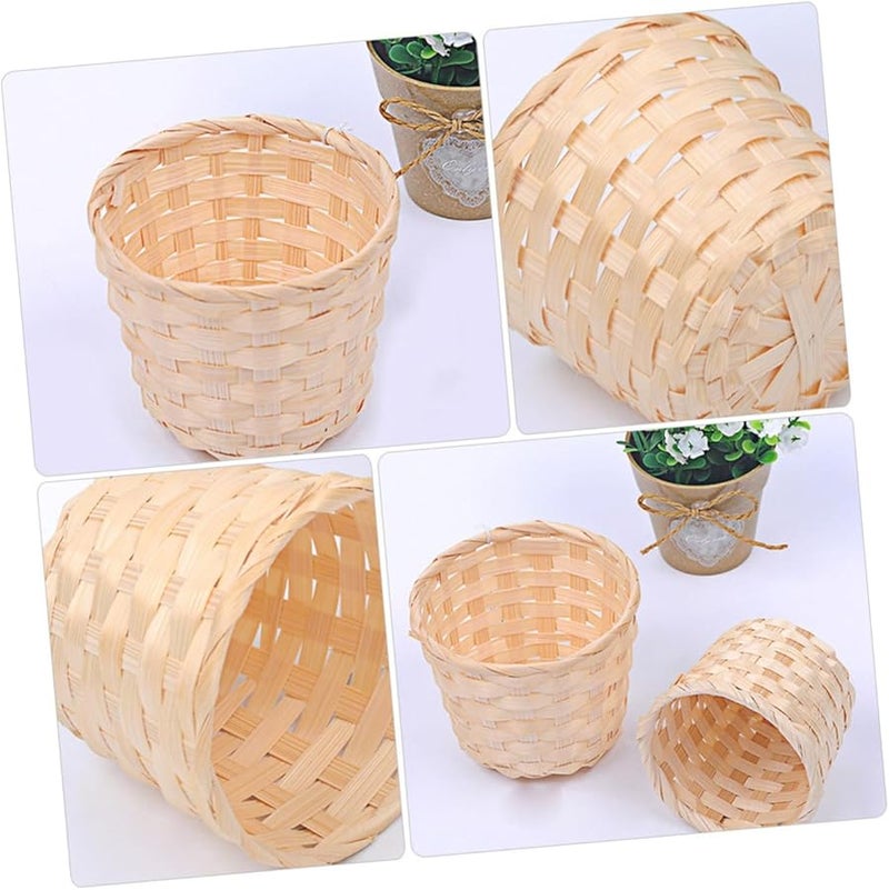 Tehaux Handmade Woven Storage Basket Set Of 8 Desktop Organizer For Home And Office - Image 3