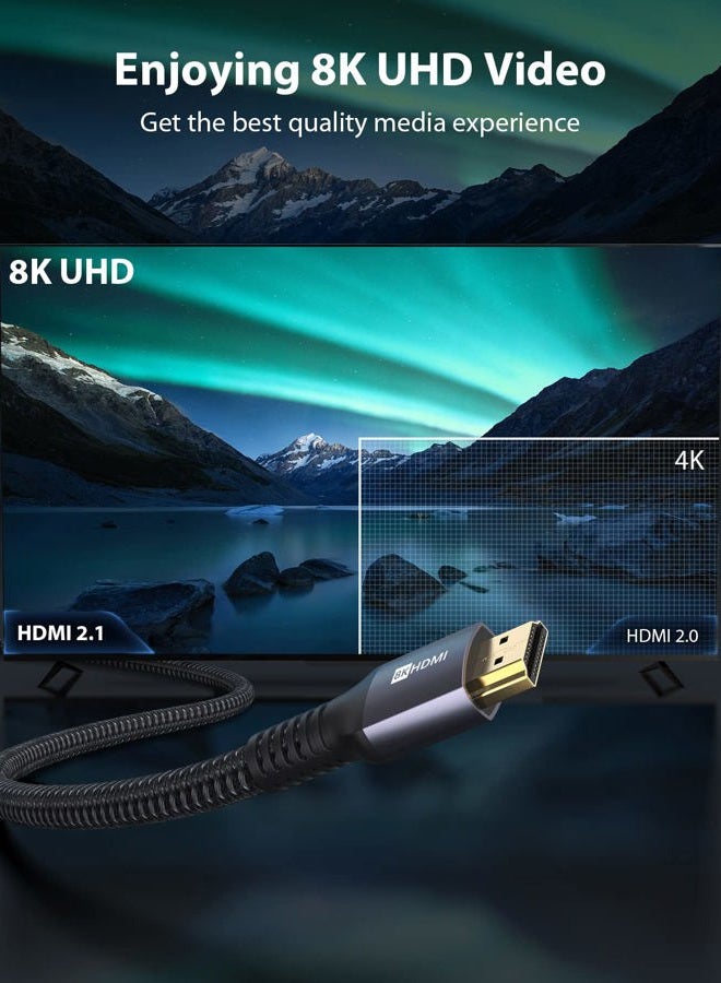Stouchi HDMI 2.1 Cable 4ft 48Gbps, Ultra High Speed HDMI Cord 8K60 4K120 144Hz RTX 3090 eARC HDR10 HDCP 2.2&2.3 Dolby Compatible with Playstation 5/PS5/Xbox Series X/Apple TV 4K/Roku TV/HDTV/Blu-ray - Image 5