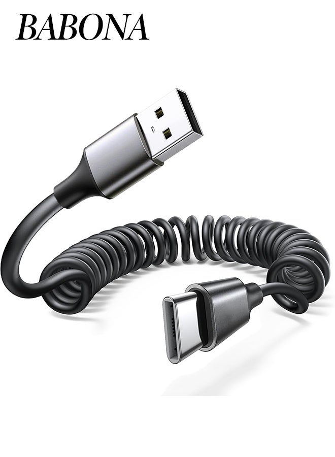 بابونا Babona Coiled Retractable 3a Usb A To Type C Cable usba 3 A