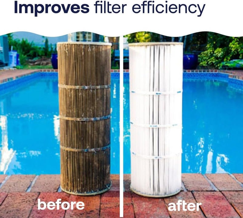 HTH 67227 Swimming Pool Care Filter Cleaner, Quickly and Effectively Cleans and Prolongs Life of Pool Filter, Improves Filtration Efficiency, Compatible with All Filter Types, 32oz - Image 2