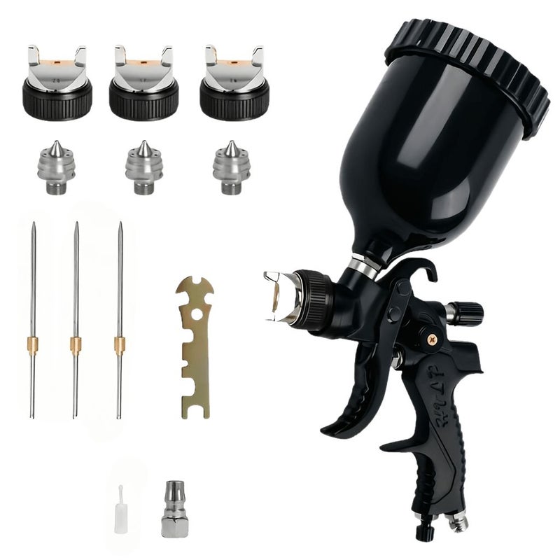 HVLP 2018 Automotive Spray Gun Kit Blue 1.4mm 1.7mm 2.0mm Nozzle Set - Image 1