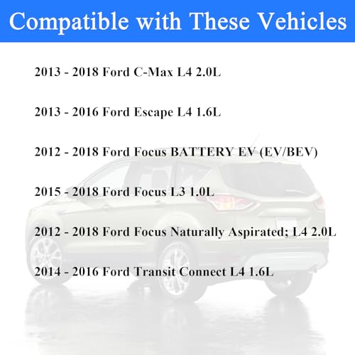 ZZCSZ 603-382 603382 Front Engine Coolant Reservoir Tank Replacement Compatible with Ford 2013 - 2018 C-Max | 2013 - 2016 Escape | 2012 - 2018 Focus | 2014 - 2016 Transit Connect Vehicles - Image 2