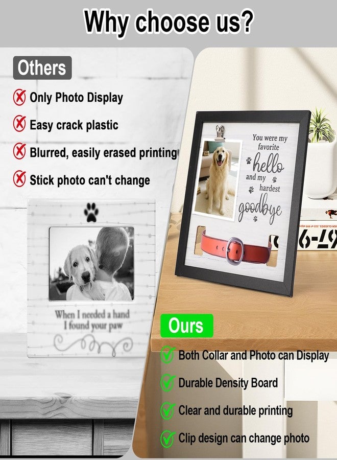VINGVO Pet Memorial Gift for Dog Loss Photo Frame with Collar Holder, Pet Picture Memorial Frame, Dog Photo Frame, Pet Collar Keepsake,Wall Mount or Tabletop Remembrance Gifts - Image 4