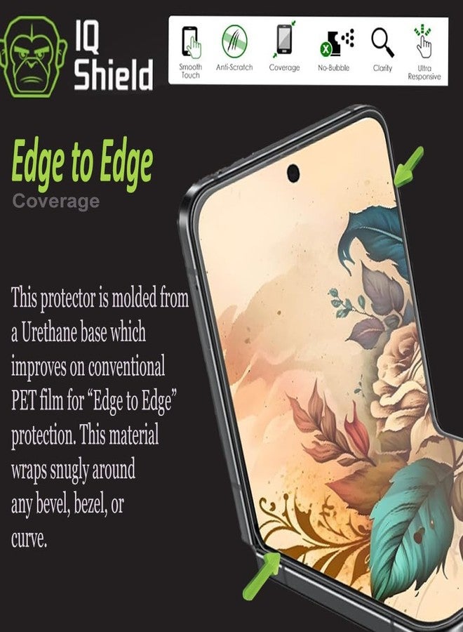 IQShield 2 Pack for Galaxy Z Flip 7 FE 2025 /Samsung Galaxy Z Flip 6 5G 2024 - Easy Install, Ultra Thin, Anti-Scratch, Anti-Bubble Smudge Resistant Support Fingerprint Unlock Clear TPU Film - Image 4