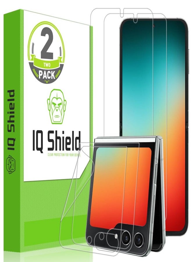 IQShield 2 Pack for Galaxy Z Flip 7 FE 2025 /Samsung Galaxy Z Flip 6 5G 2024 - Easy Install, Ultra Thin, Anti-Scratch, Anti-Bubble Smudge Resistant Support Fingerprint Unlock Clear TPU Film - Image 1