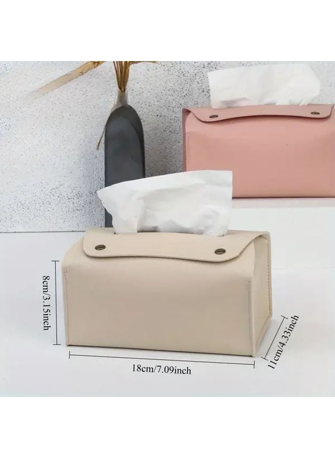 Customizable Text Artificial Leather Tissue Box Cover Personalized Home Decor Black - Image 2