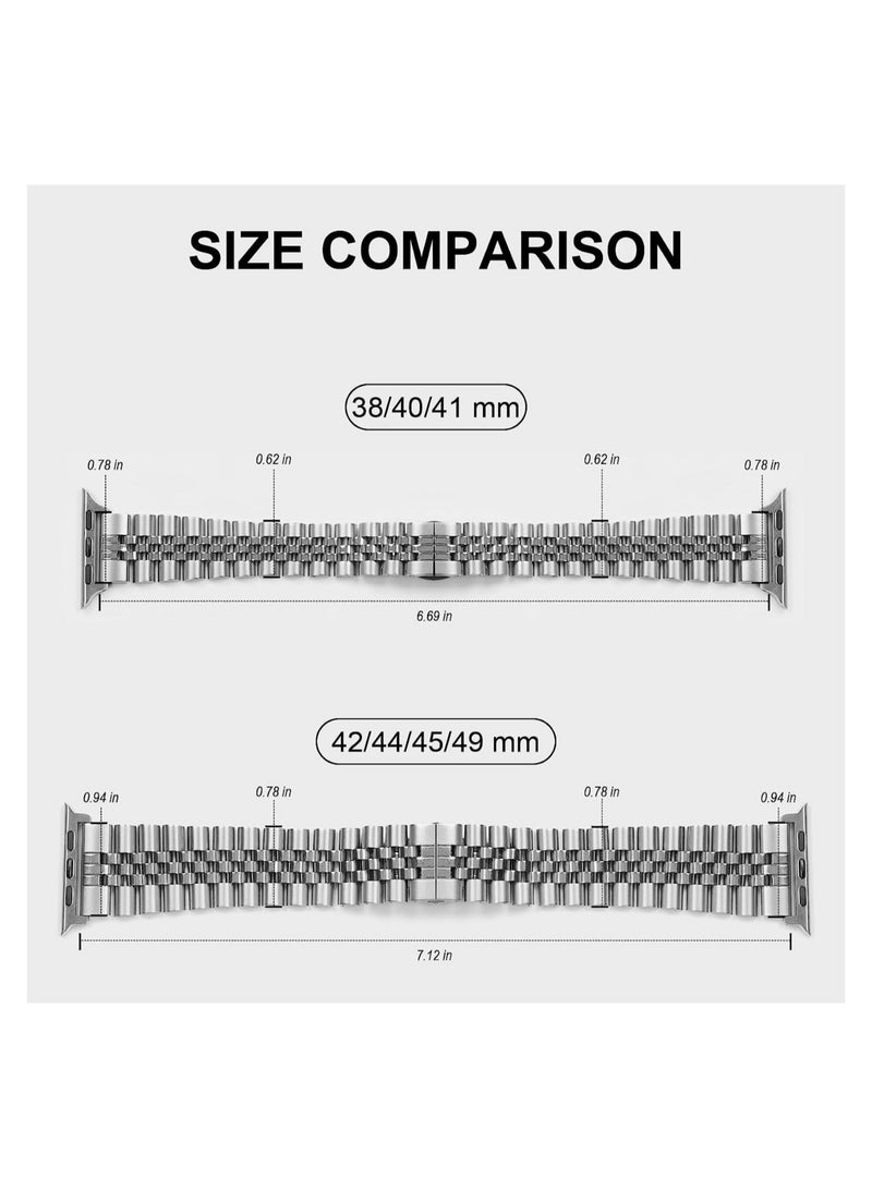 ELTRAZONE Compatible with Apple Watch Band Series 5 44mm 42mm, Stainless Steel iWatch Band with Butterfly Folding Clasp for Watch Band Series 5/4/3/2/1 - Image 3