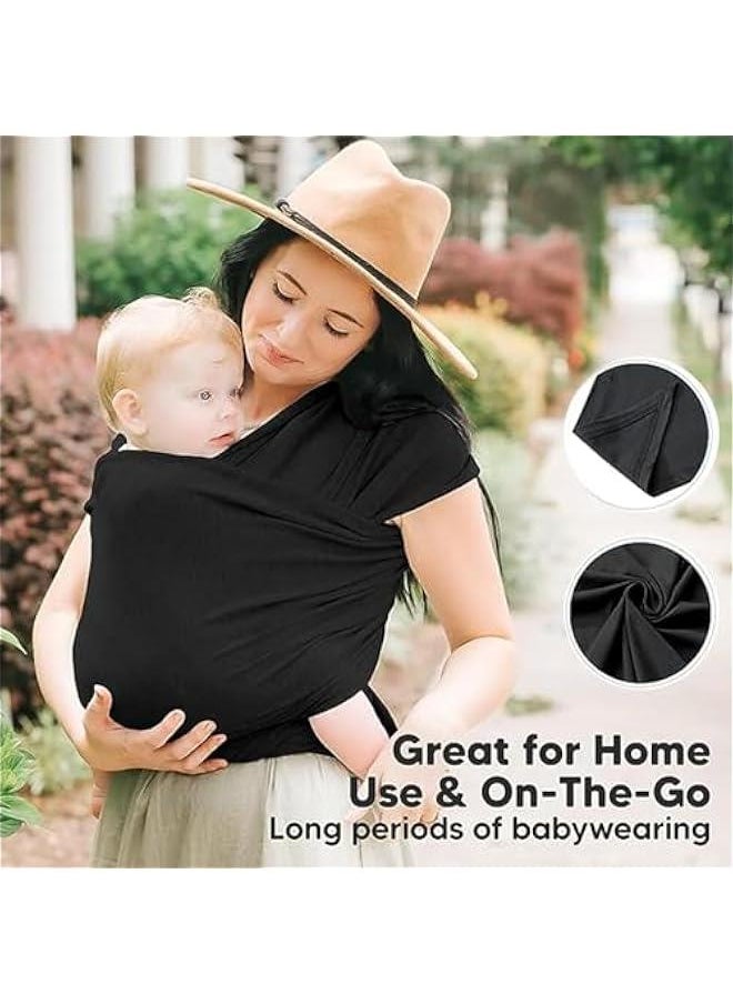 Baby Wrap Carrier, Hands Free Infant Carrier, Lightweight, Breathable, Softness Baby Carrier(Black)