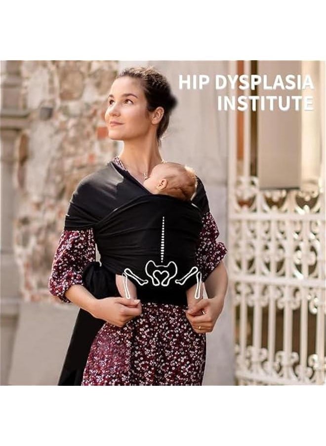 Baby Wrap Carrier, Hands Free Infant Carrier, Lightweight, Breathable, Softness Baby Carrier(Black)