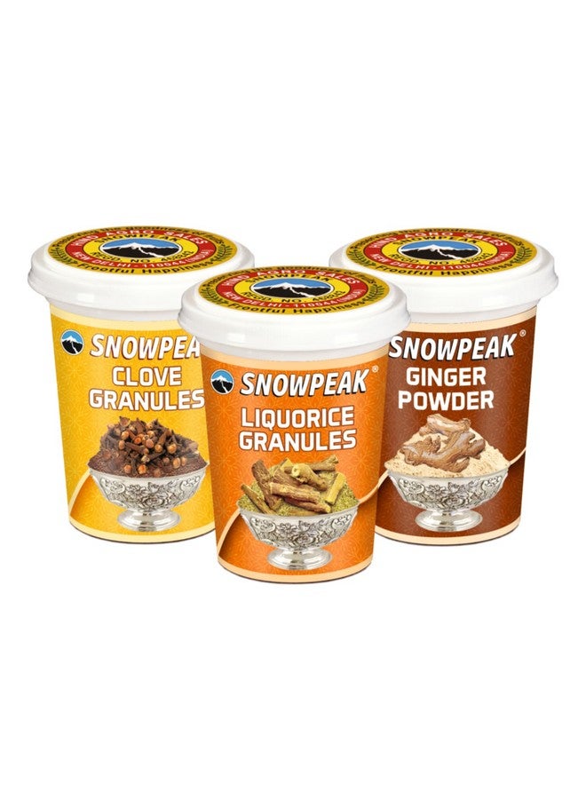Snowpeak Combo Pack - Mulethi (Liquorice) Granules 50g, Clove (Laung/Lavang) Granules 50g & Ginger (Adrak) Powder 40g | Natural Ingredients for Tea, Kadha, Cooking & Wellness | Pack of 3 - Image 1