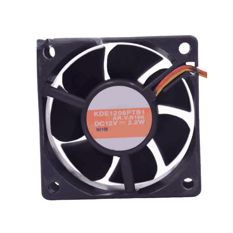 60 ملم 12 فولت 3 أسلاك 2.2 واط مروحة تبريد 6025 KDE1206PTB1 - Image 2