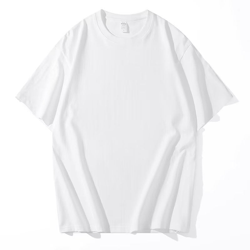 Heavy Cotton 220G Short Sleeve T-Shirt Solid Color T-Shirt New 2023 Base Shirt Half Sleeve Sports Casual Half Sleeve - Image 2