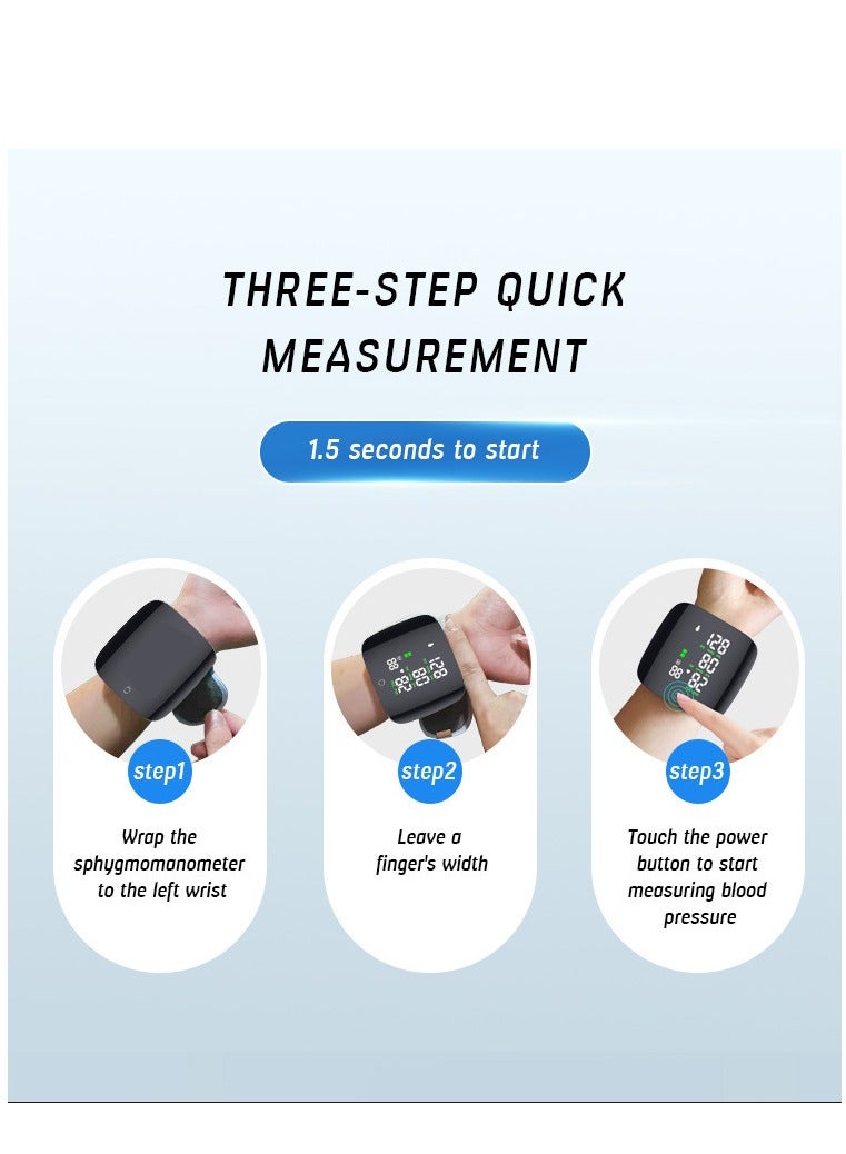 Generic Blood Pressure Machine  Monitors Digital Wrist Blood Pressure Machine Adjustable Cuff Bp Detector 2x99 Readings Memory Large Display Voice with Carrying Case Blood Pressure Wrist Detector Watch  - Image 5