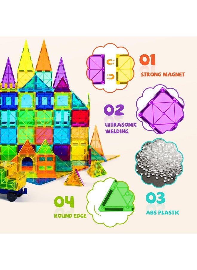 cossy cossy 120Pcs Magnetic Tiles Magnetic 3D Building Blocks Set Educational Construction Toys for 3+ Year Kids with Stronger Magnets, Educational Toys, Recreational, Conventional  - Image 4