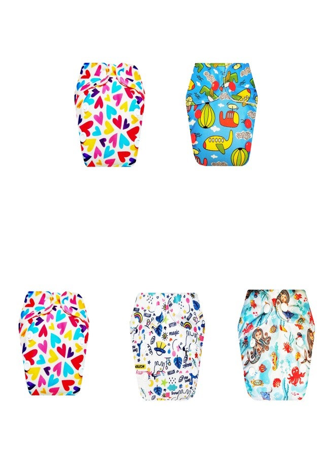 Dumbledo Premium Newborn Cloth Diaper with Integrated Soaker (Pack of 5) | Soft & Gentle | Breathable | Travel Friendly | Perfect for Indian Summers | 0 - 4 Months | Unisex Baby - Image 1