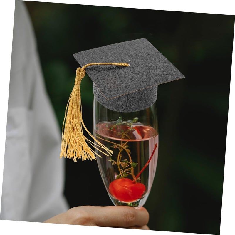 ABOOFAN 6pcs Graduation Hat Goblet Covers Graduation Caps for Beverage Goblets and Celebrations - Image 5