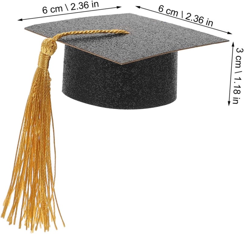 ABOOFAN 6pcs Graduation Hat Goblet Covers Graduation Caps for Beverage Goblets and Celebrations - Image 2