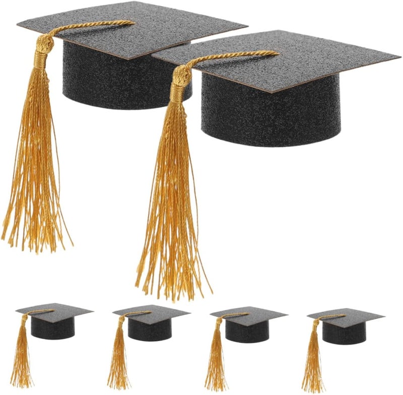 ABOOFAN 6pcs Graduation Hat Goblet Covers Graduation Caps for Beverage Goblets and Celebrations - Image 1