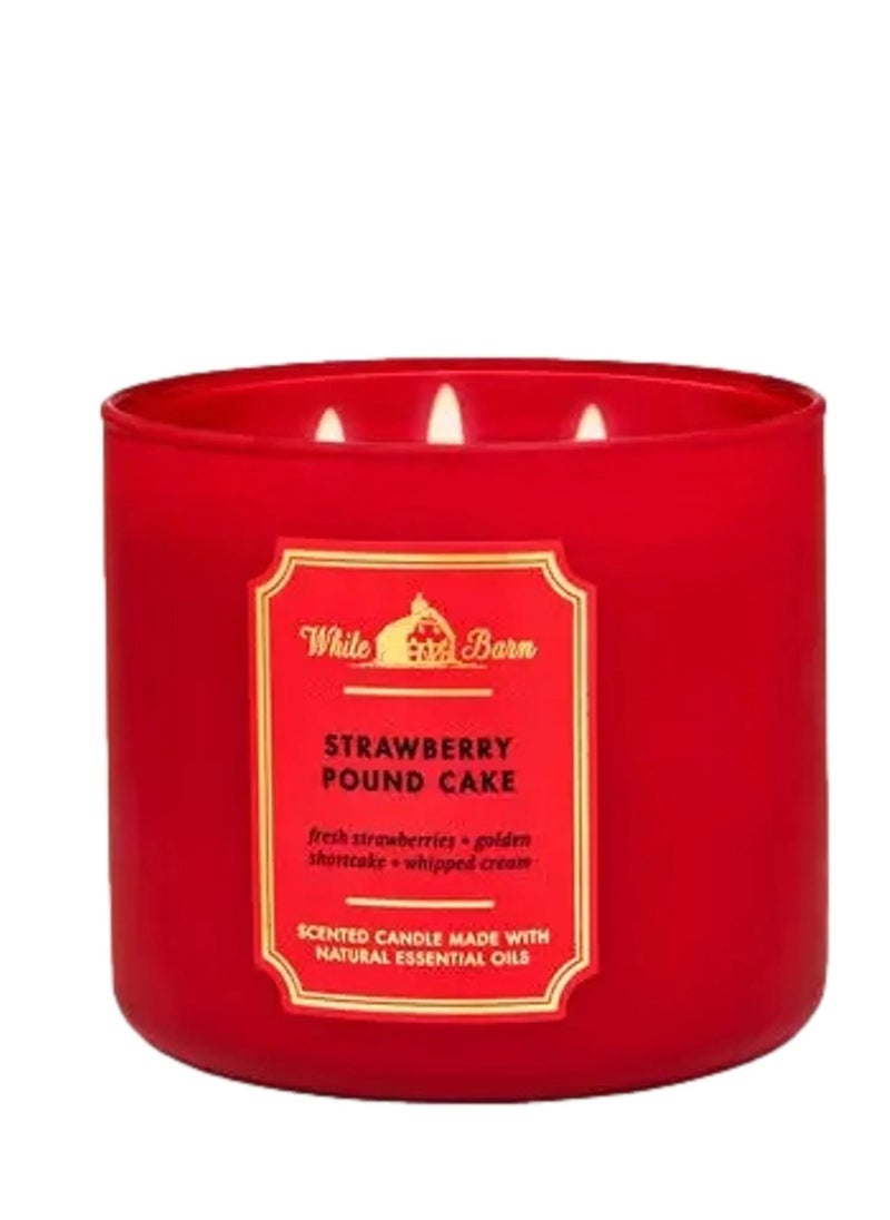 Bath & Body Works Bath & Body Works Strawberry Pound Cake 3 Wick Scented Candle 411g 