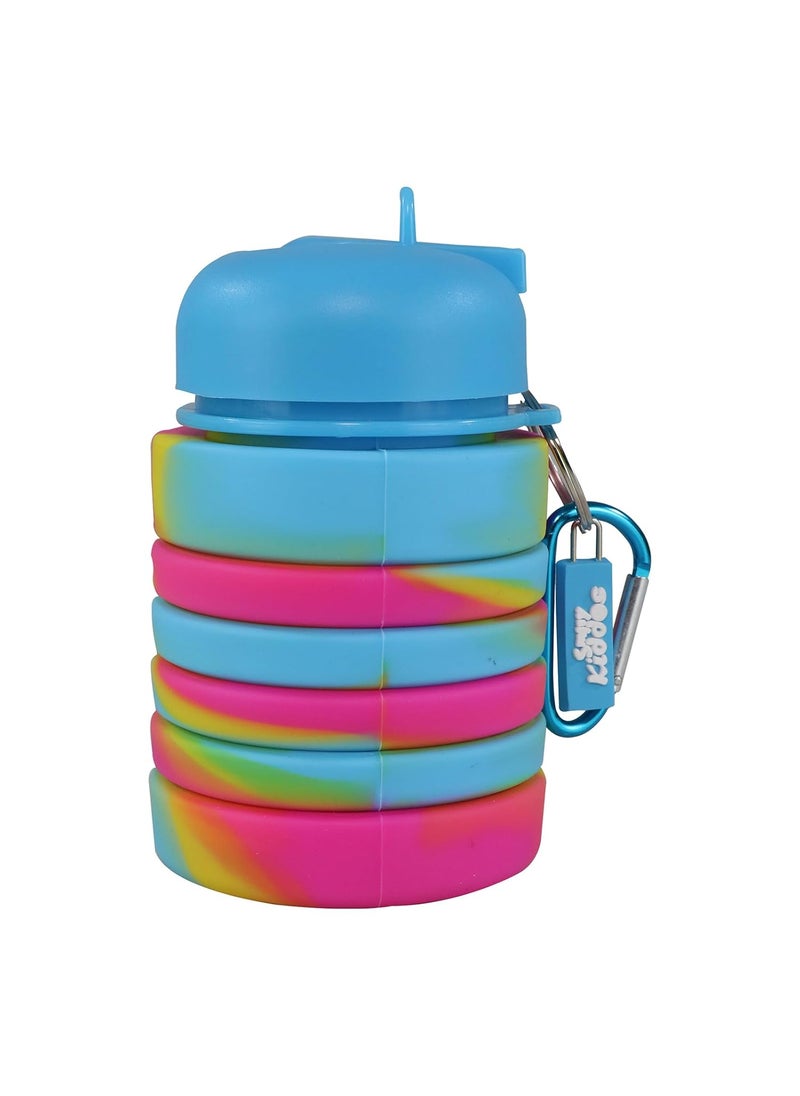 SMILY KIDDOS Smily Kiddos Silicone Expandable & Foldable bottle water bottle | Expandable Soft Water Bottle | Expandable Water Bottle for kids Silicone Sports Bottle Light Blue  - Image 1