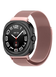 Generic Compatible with Galaxy Watch Ultra Bands,Magnetic Metal Wristband Stainless Steel Mesh Milanese Loop Magnetic Clasp Replacement Strap for Samsung Galaxy Watch 7 Ultra Band 47mm Men Women (Pink)  - Image 1