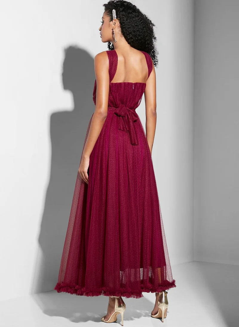 Namshi x Renee Farah Halter Neck Bow Detail Dress