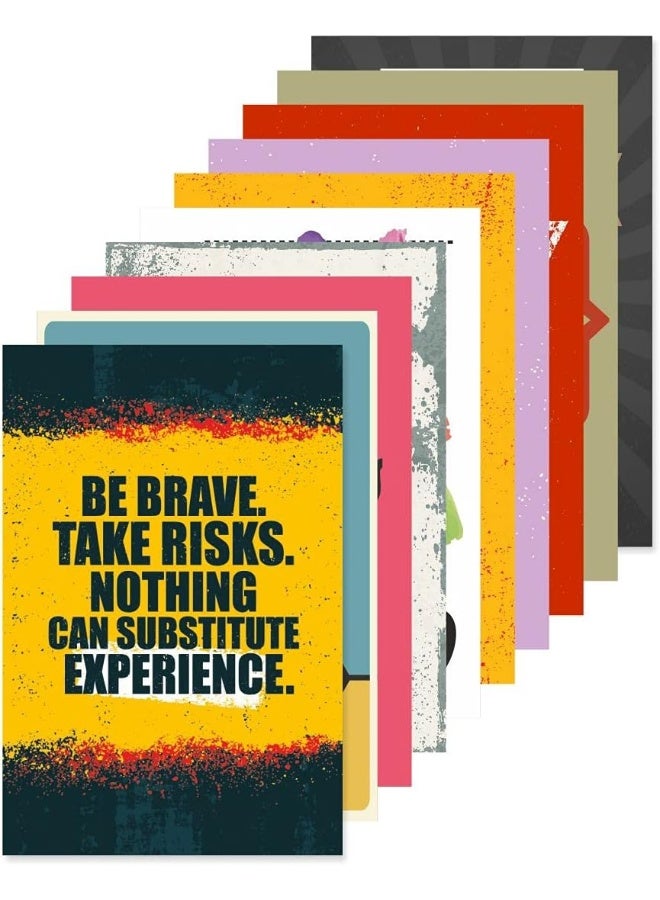 Paper Plane Design Inspirational Quotes Wall Poster (Set of 10, 12 x 18 Inch) - Image 1