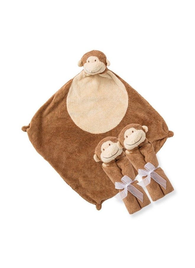 Angel Dear Brown Monkey Pair And A Spare Blankie Set  - Image 3