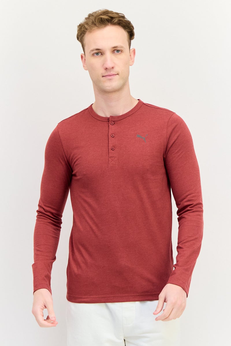 PUMA Men Sportswear Fit Long Sleeves Outdoor T-Shirt, Maroon - Image 1