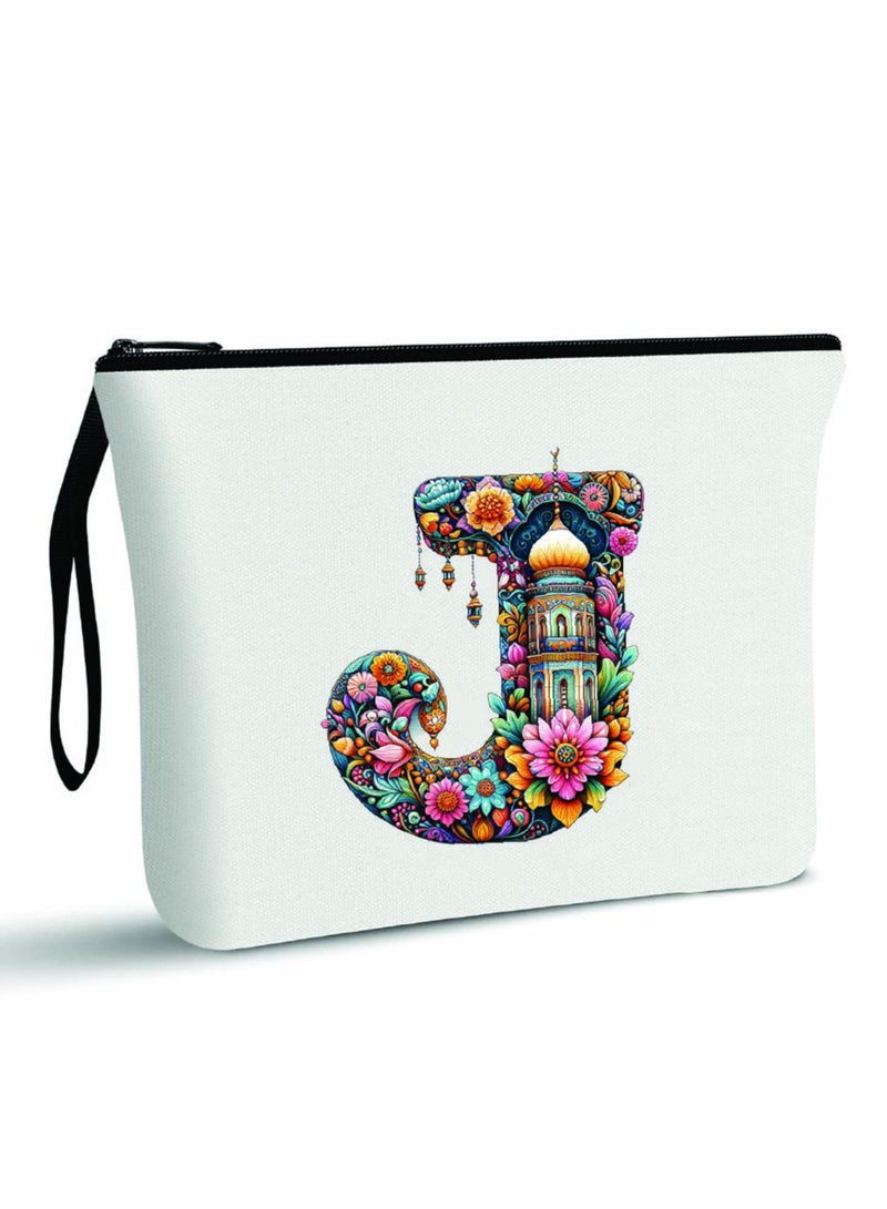 برينت شوب فور مي حقيبة مستحضرات التجميل الأولية ذات الحروف الأولى - حقيبة المكياج ذات الحروف الأولى - مثالية لتنظيم السفر - حقيبة مستحضرات التجميل للنساء - هدية لرمضان - حقيبة مكياج ذات تصميم أولي - Image 1