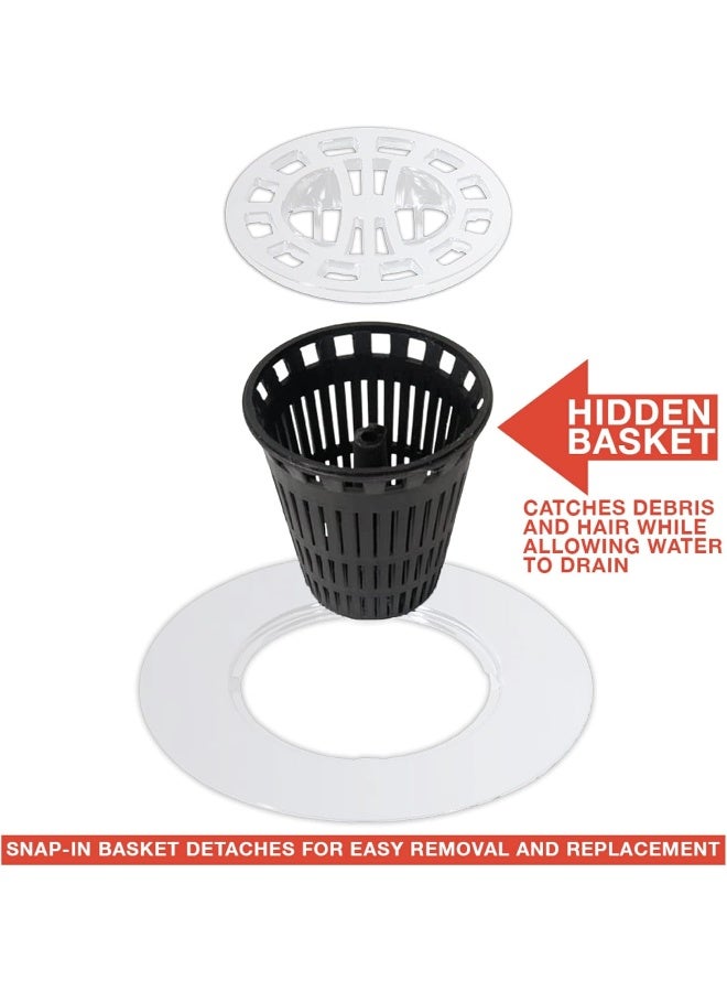DANCO Hair Catcher for Stand-Alone Shower Drain Cover | 3-inch Shower Drain Openings | Strainer Snare | White - Image 3
