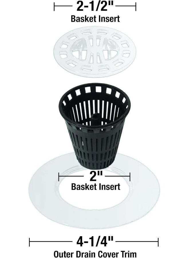 DANCO Hair Catcher for Stand-Alone Shower Drain Cover | 3-inch Shower Drain Openings | Strainer Snare | White - Image 2