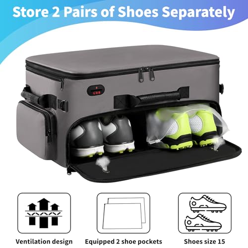Mogplof Extra Large 2 Layer Golf Trunk Organizer Golf Gifts for Men Golfers 20x 14x 10 Waterresistant Car Durable Golf Organizer for 2 Pair Shoes Balls Tees Clothes Gloves Accessories - Image 3