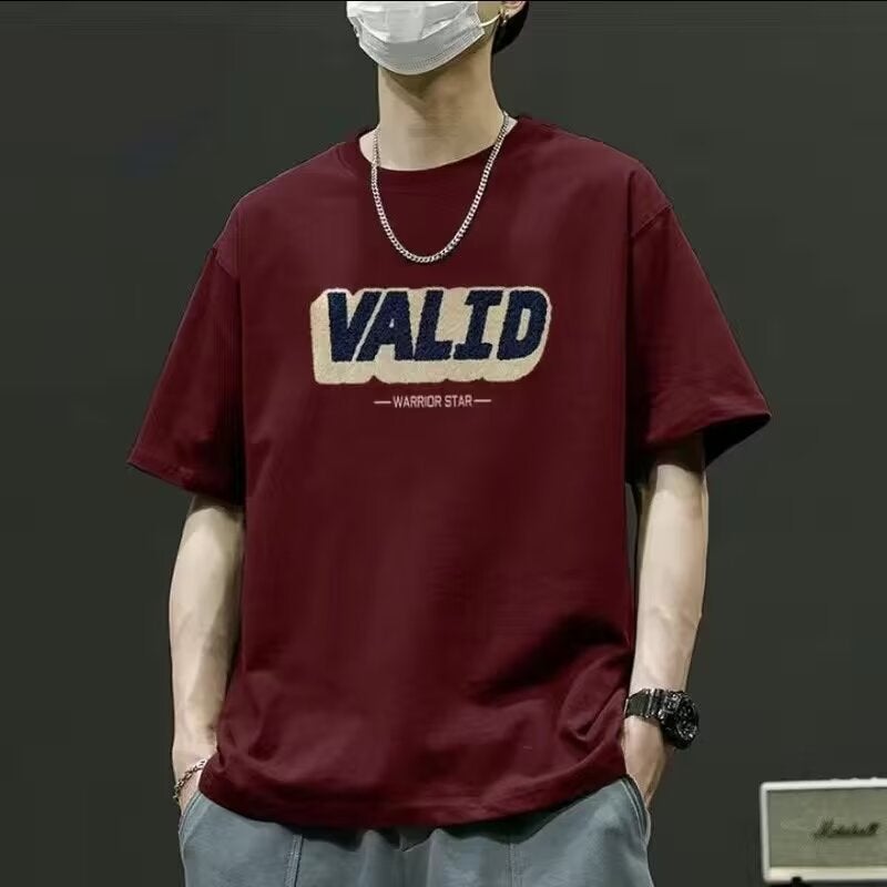 Apricot American Style High Street Short-Sleeved T-Shirt Men'S Summer Trendy Brand Fashionable Hiphop Chopper Handsome Oversize Half-Sleeved T-Shirt - Image 1
