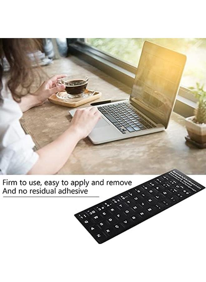 erorex - Pc Keyboard Stickers Pvc Material Waterproof Spanish Keyboard Stickers Black Background Easy To Apply Dustproof For Computer Keyboard Accessories - Image 1