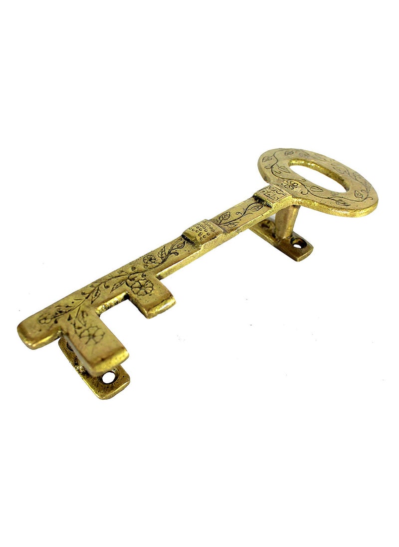 ESPLANADE ESPLANADE 75 Treasure Key Design Brass DoorCabinet Handle Home Decor Door Decor Single Piece Brass Door Handle Single Piece Brass Door Pulls Key Design Door Handle  - Image 1