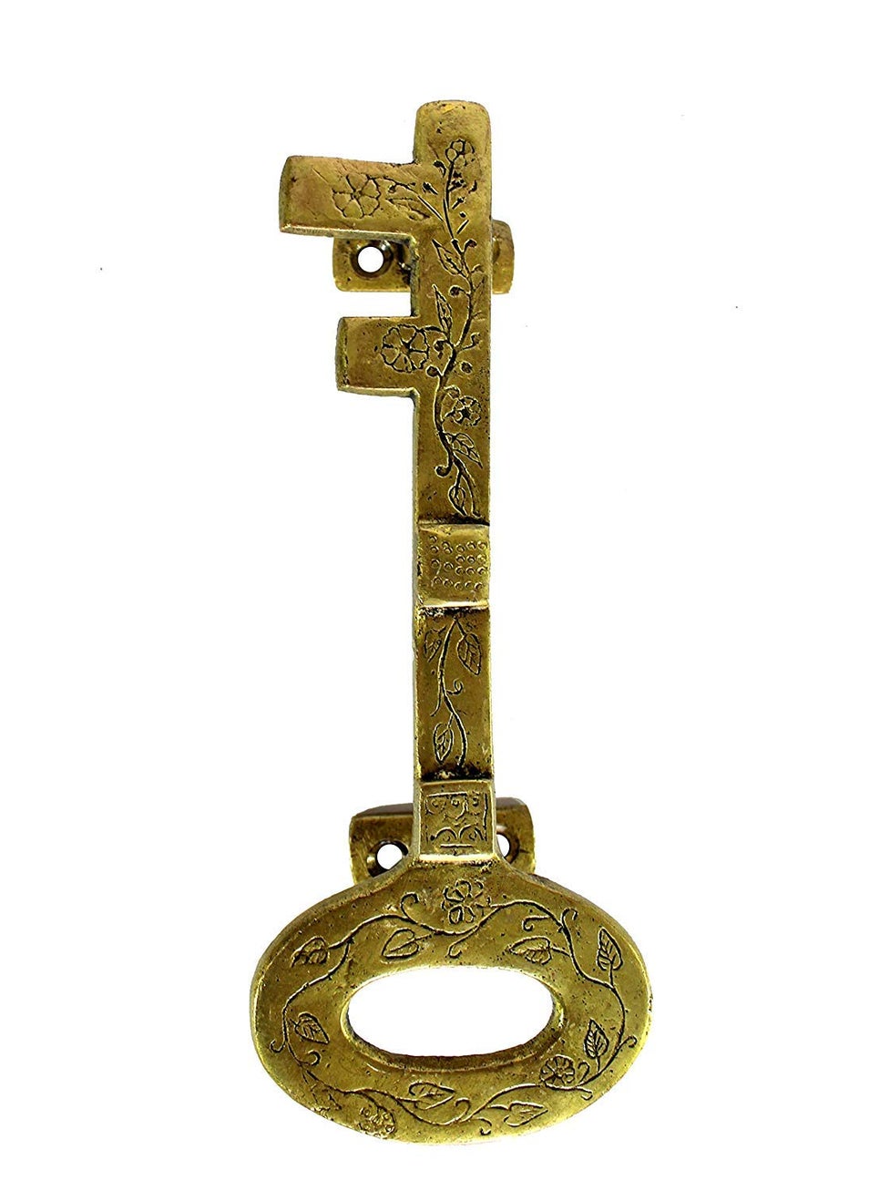 ESPLANADE ESPLANADE 75 Treasure Key Design Brass DoorCabinet Handle Home Decor Door Decor Single Piece Brass Door Handle Single Piece Brass Door Pulls Key Design Door Handle  - Image 3