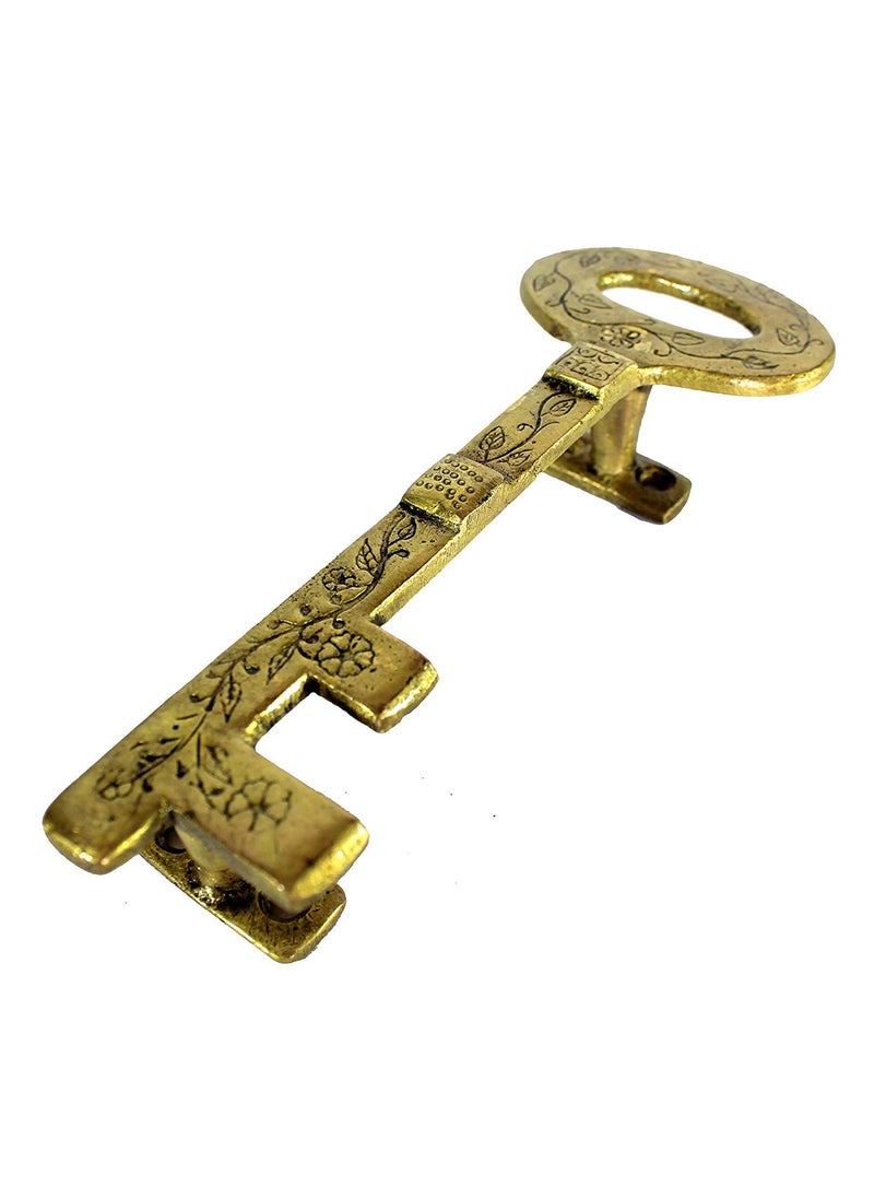 ESPLANADE ESPLANADE 75 Treasure Key Design Brass DoorCabinet Handle Home Decor Door Decor Single Piece Brass Door Handle Single Piece Brass Door Pulls Key Design Door Handle  - Image 2