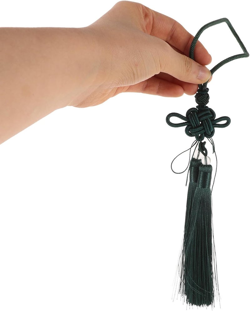5pcs Chinese Martial Arts Sword Tassel Pendant, Traditional Sword Tassels in Mixed Coffee, Navy, Dark Green, Deep Purple, and Earth Yellow, Traditional Chinese Knot Ornaments - Image 4