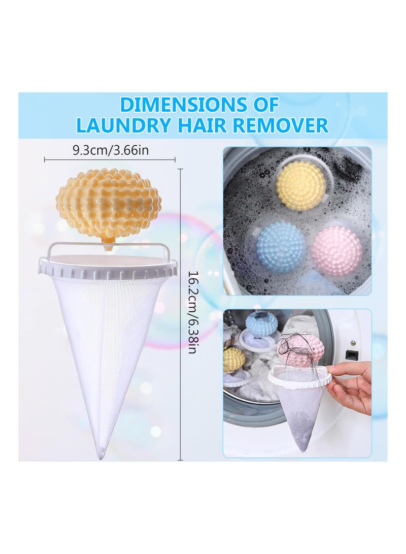Zikra Floating Hair Filtering Mesh Removal with Silicone Sticky Ball, Pet Hair Catcher for Washing Machine Lint Catcher for Washing Machine, Reusable Washing Machine Hair Catcher Tool (6pcs) - Image 3