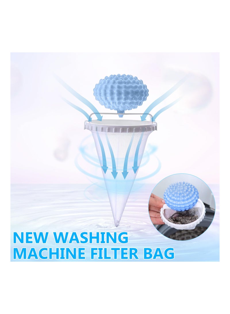 Zikra Floating Hair Filtering Mesh Removal with Silicone Sticky Ball, Pet Hair Catcher for Washing Machine Lint Catcher for Washing Machine, Reusable Washing Machine Hair Catcher Tool (6pcs) - Image 4