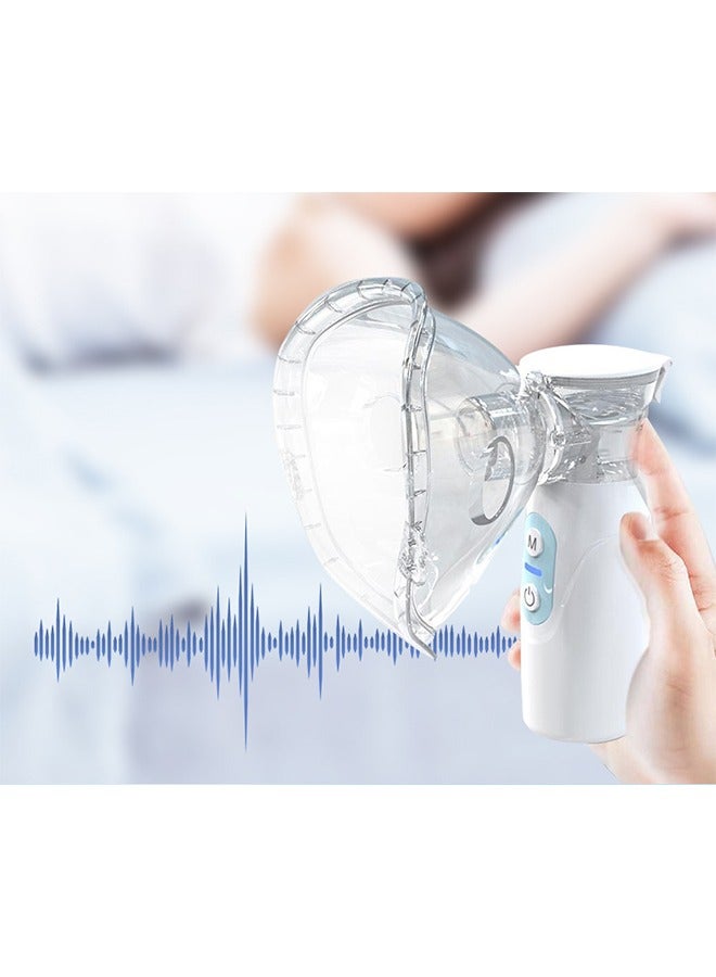 Ocean Portable Nebulizer, Handheld Mesh Inhaler, Rechargeable Silent Electric Inhalers for Adults and Children, Ultrasonic Humidifier for Home and Travel Use Inhalators with 2 Masks and Mouthpiece  - Image 4
