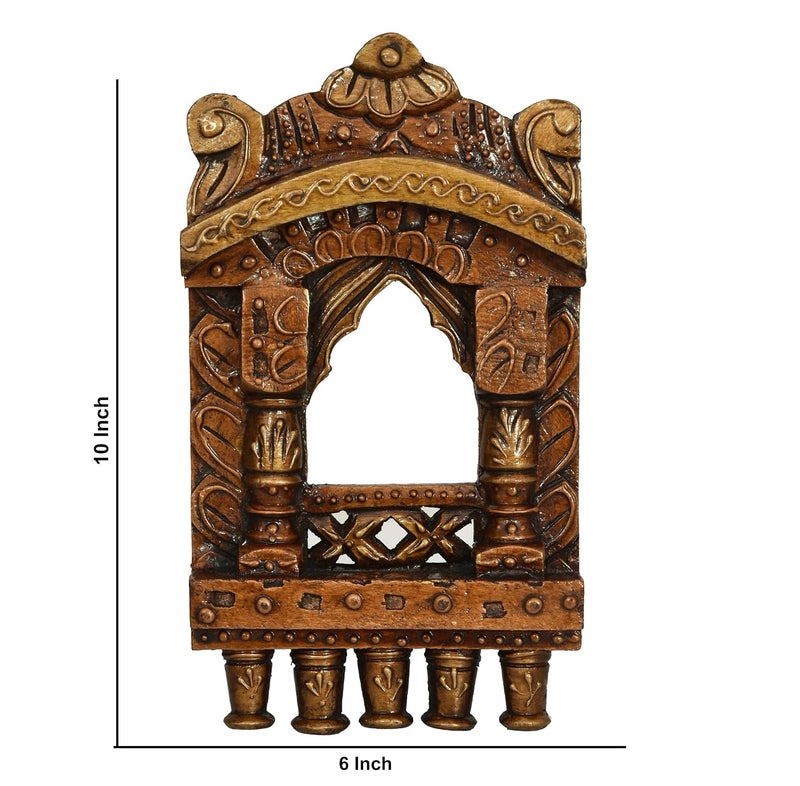 Rockshok Handcrafted Traditional JharokhaWall Hanging and Decorative for Wall Decor Room Decor Home Decor and Gifts 10 Inch Brown - Image 2