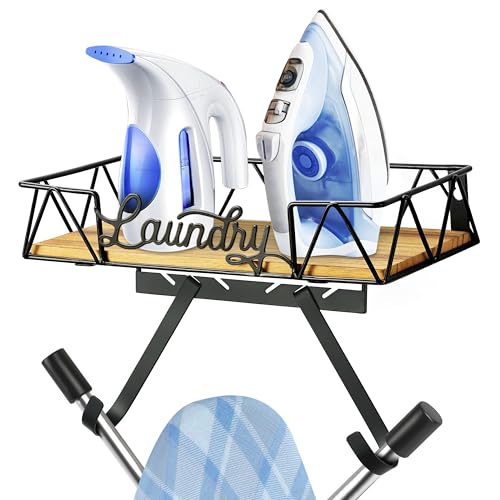 PERFNIQUE Ironing Board Holder Wall Mount, Ironing Board Hanger, Iron Board Wall Mount(T&V Shaped), Iron Storage, Laundry Room Organization&Farmhouse Laundry Room Decor - Image 1
