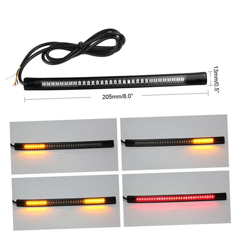 4Pcs Flexible LED Motorcycle Turn Signal Brake Tail Lights Red Yellow Easy Install - Image 4