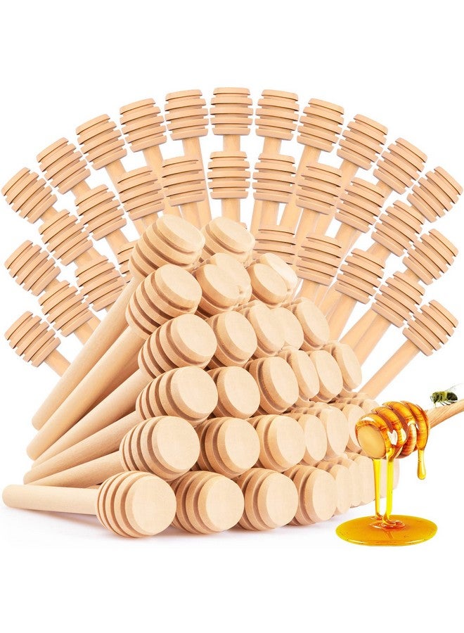 FFNIU 60Pcs Honey Dipper Sticks - Wooden Honey Dipper, 3 Inch Mini Honeycomb Stick, Honey Stirrer Stick for Honey Jar Dispense Drizzle Honey and Wedding Party Present  - Image 1