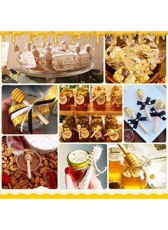 FFNIU 60Pcs Honey Dipper Sticks - Wooden Honey Dipper, 3 Inch Mini Honeycomb Stick, Honey Stirrer Stick for Honey Jar Dispense Drizzle Honey and Wedding Party Present  - Image 5